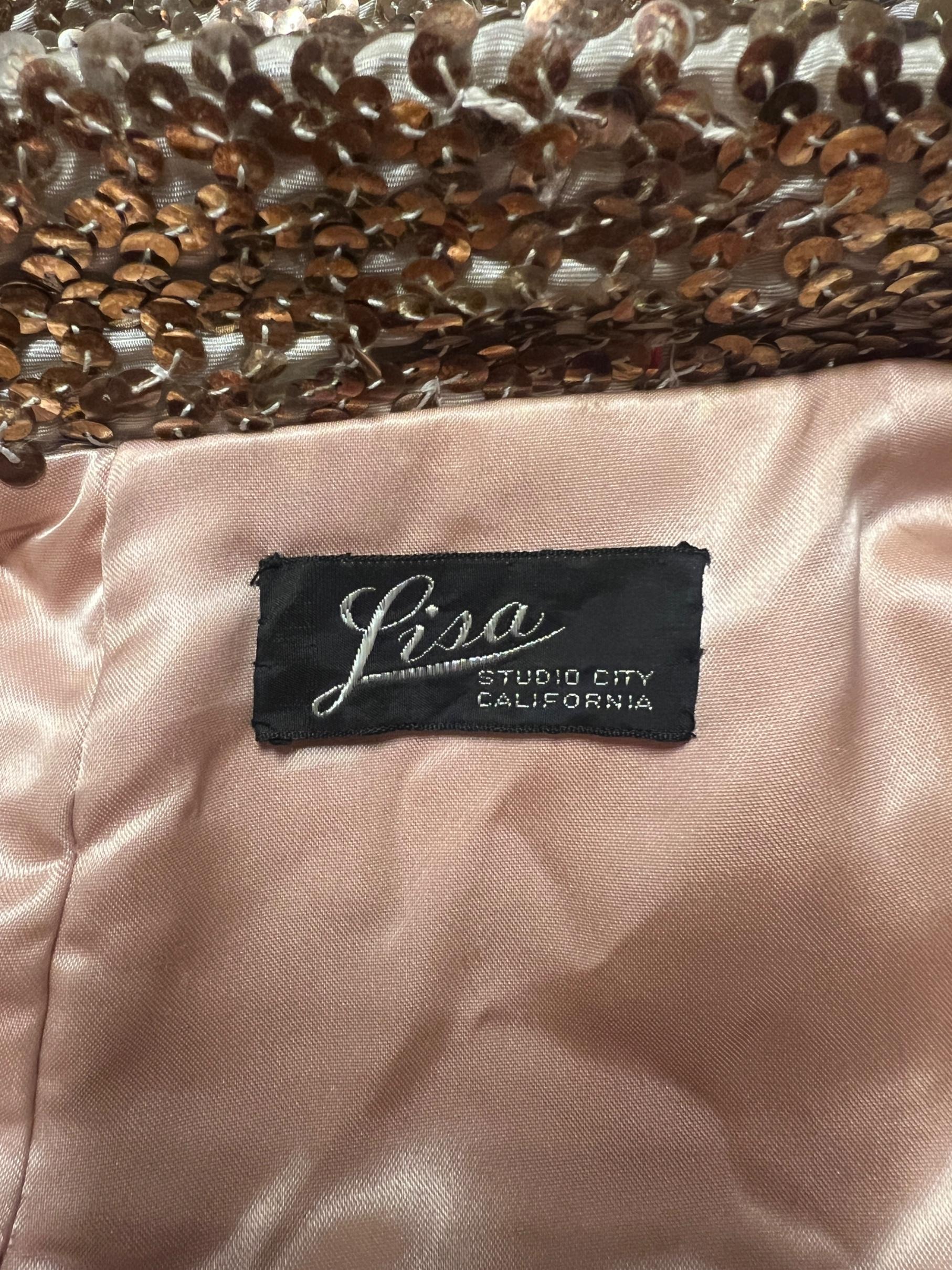 1970s Gold Sequinned Three Quarter Length Jacket For Sale 1