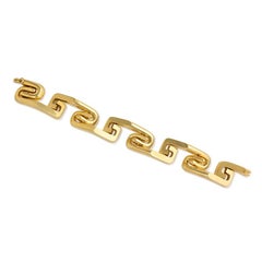 1970s Gold Stylized Greek Key Design Bracelet