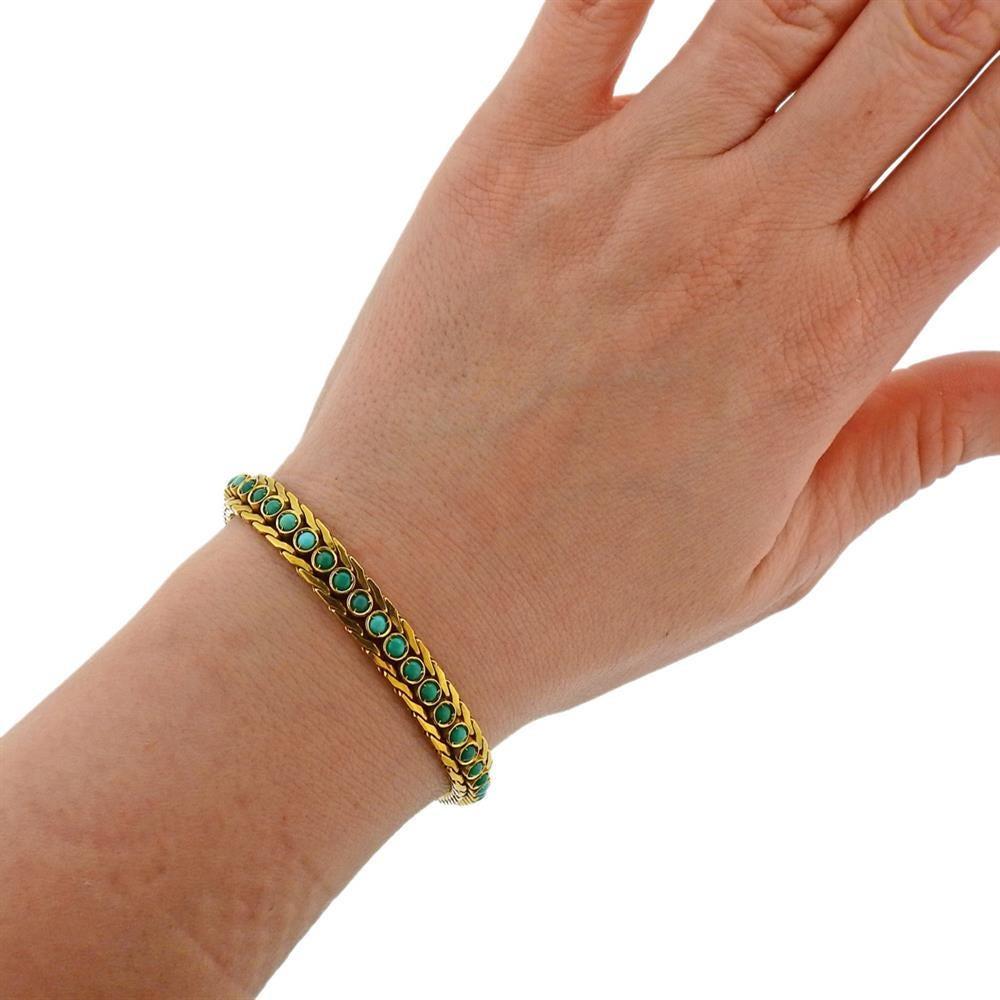 1970s Gold Turquoise Bracelet 1