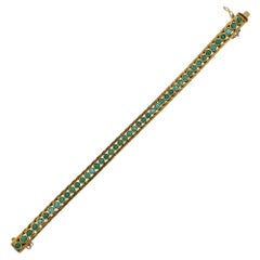 1970s Gold Turquoise Bracelet