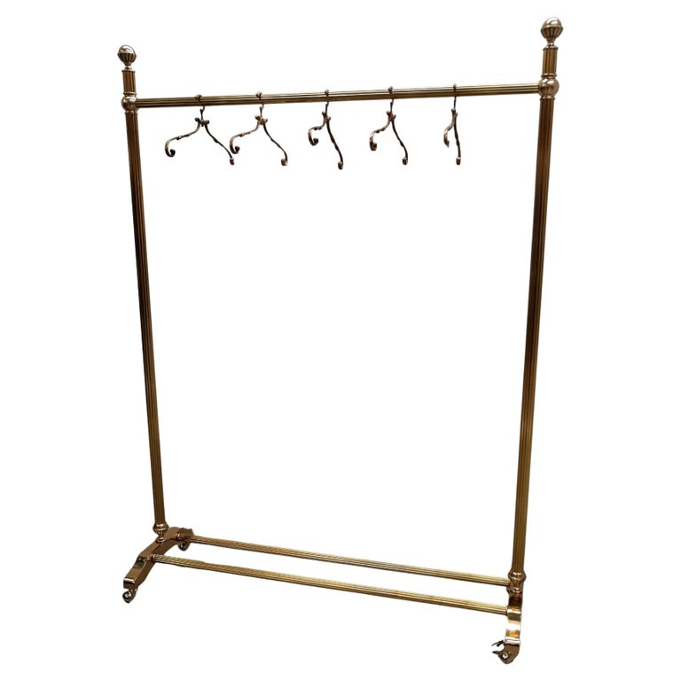 Vintage Brass Brass Garment Rack 1970s Golden Brass Garment Rack