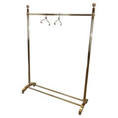 1970s Golden Brass Garment Rack, Clothing Stand Rail, Dress Hanger, Italy