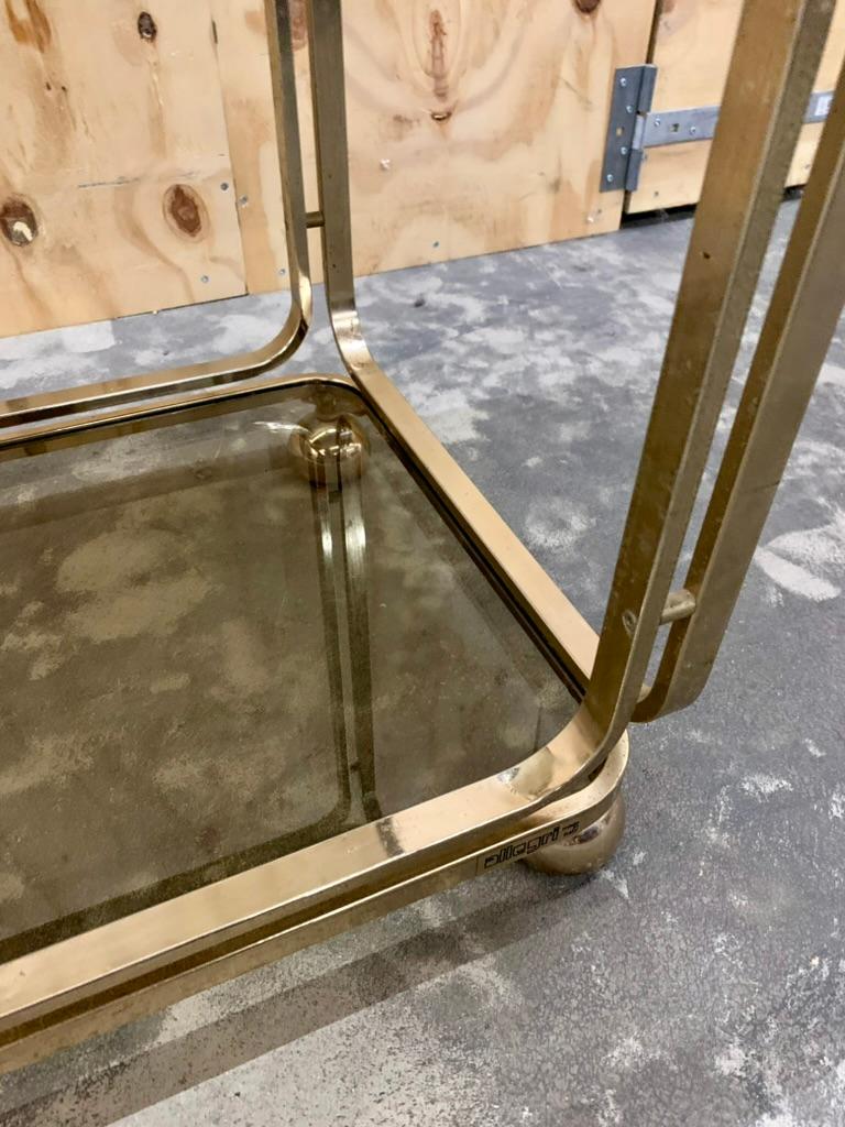 Fin du 20e siècle Chariot à boissons en or des années 1970 en vente