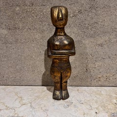 1970s Golden Oscar Art Sculpture Cycladic Figurine