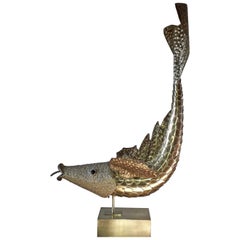 1970s Goldfish Fish Sculpture by Henri Fernandez