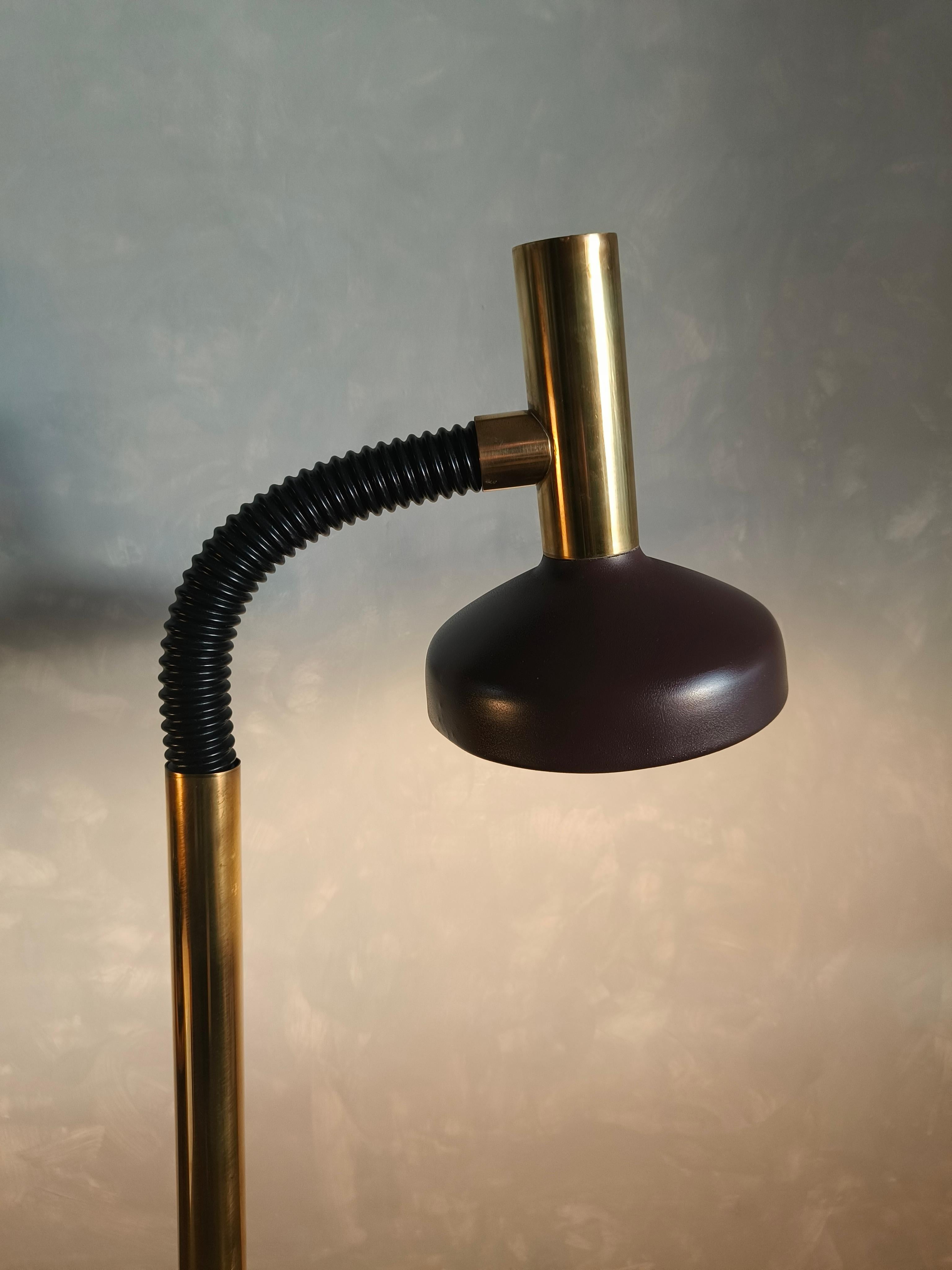 1970s goose neck floor lamp by Egon Hillebrand In Good Condition For Sale In MIJDRECHT, NL