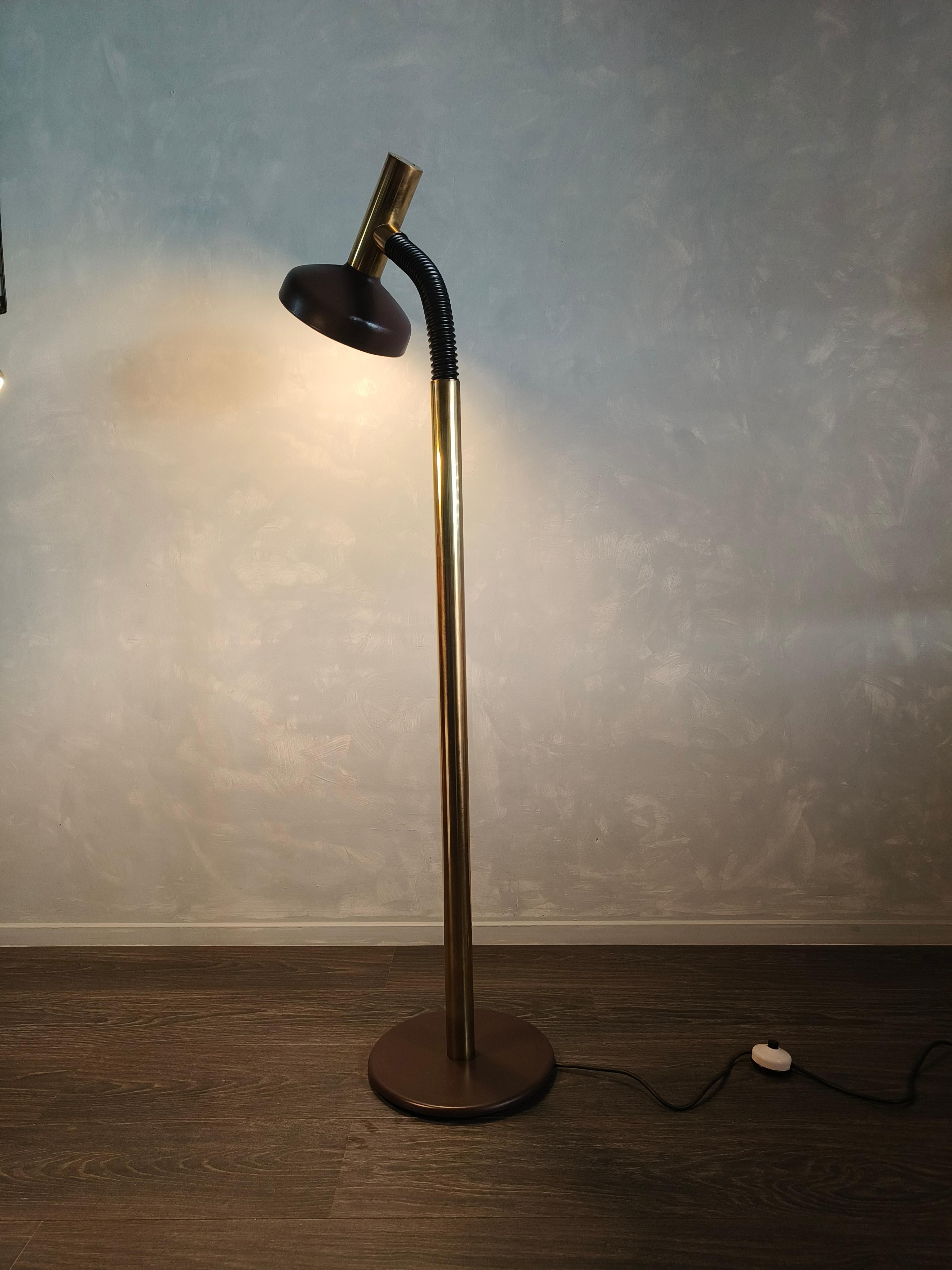 Late 20th Century 1970s goose neck floor lamp by Egon Hillebrand For Sale