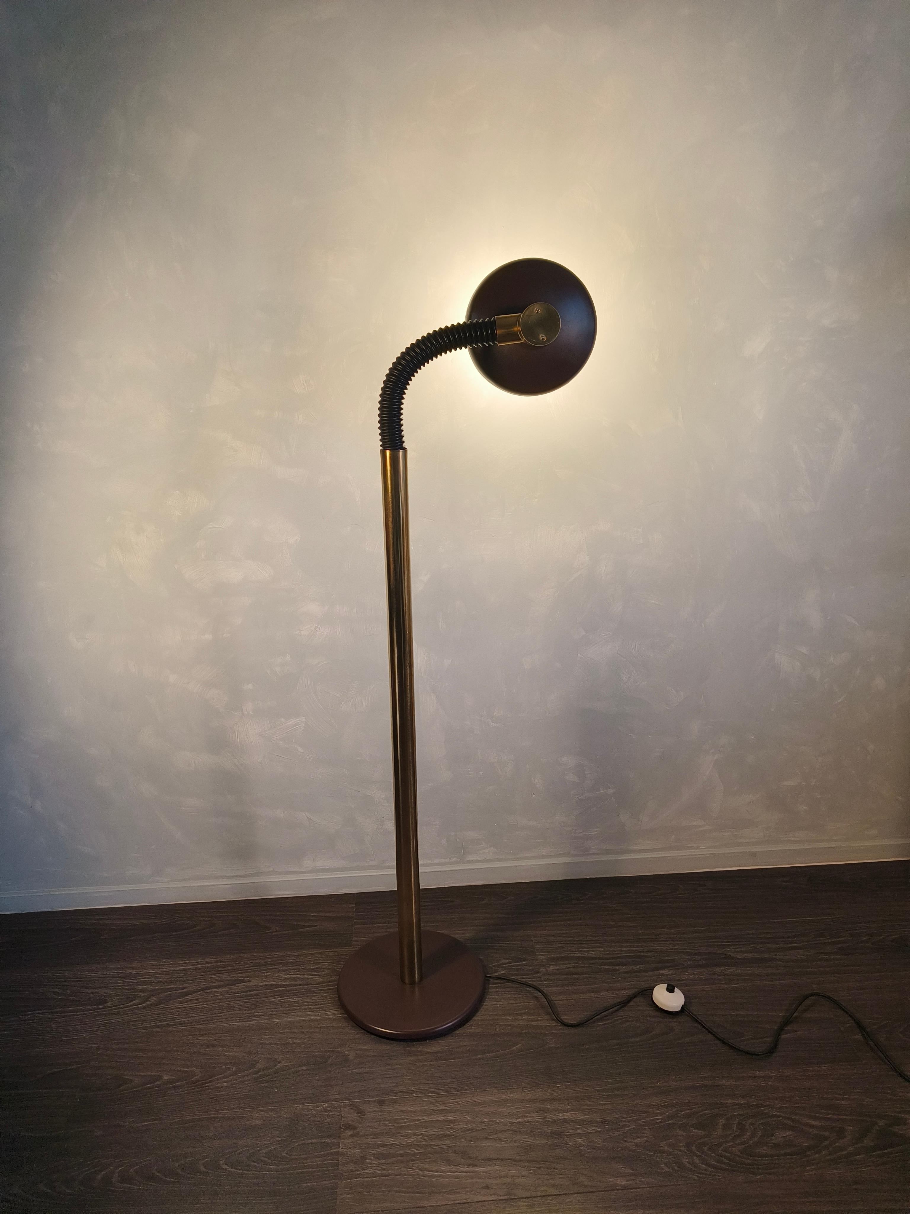 1970s goose neck floor lamp by Egon Hillebrand For Sale 1