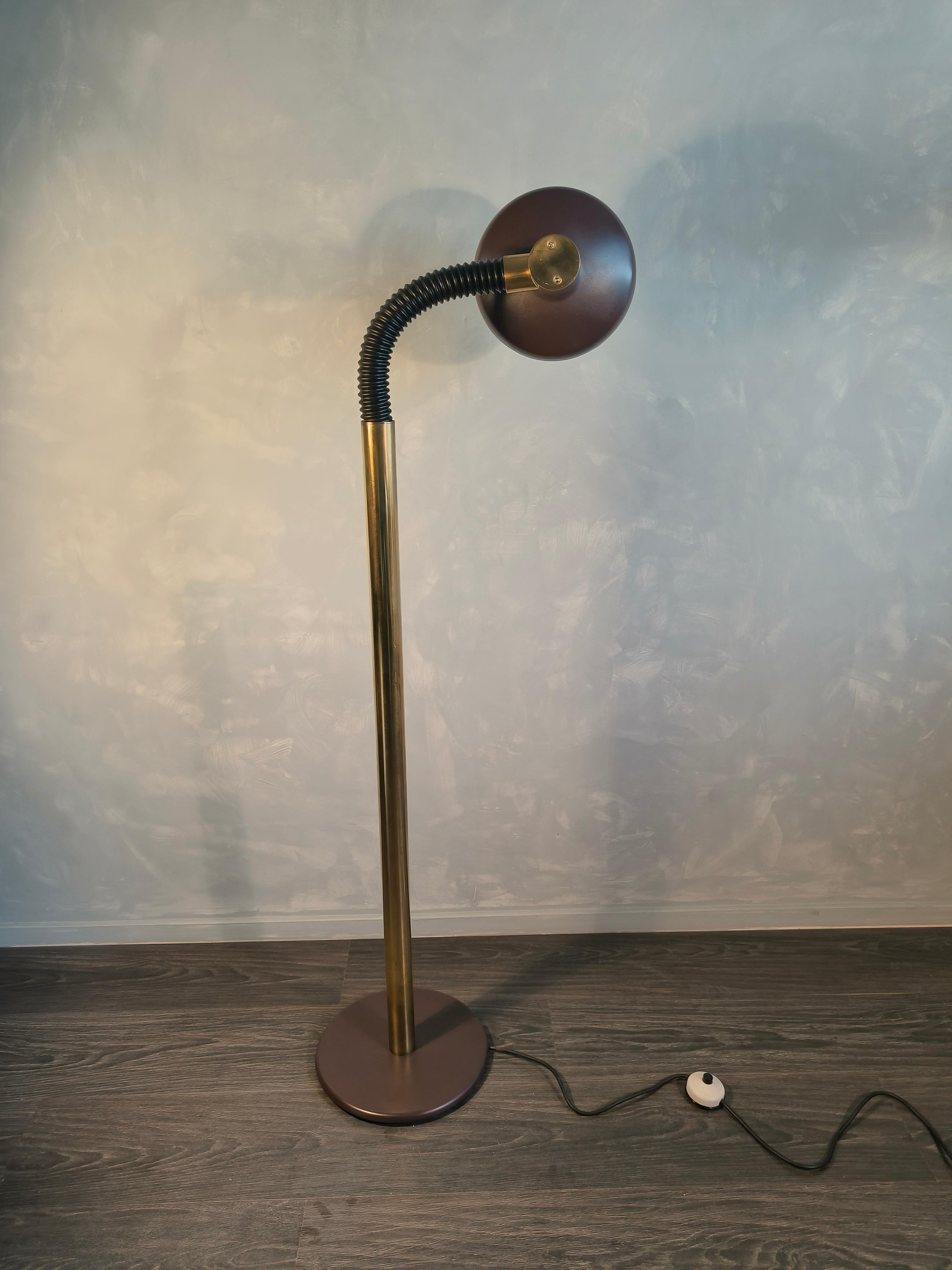 1970s goose neck floor lamp by Egon Hillebrand For Sale 2