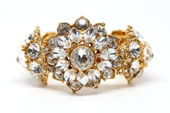 1970's GOOSSENS for YVES SAINT LAURENT oversized crystal cuff bracelet