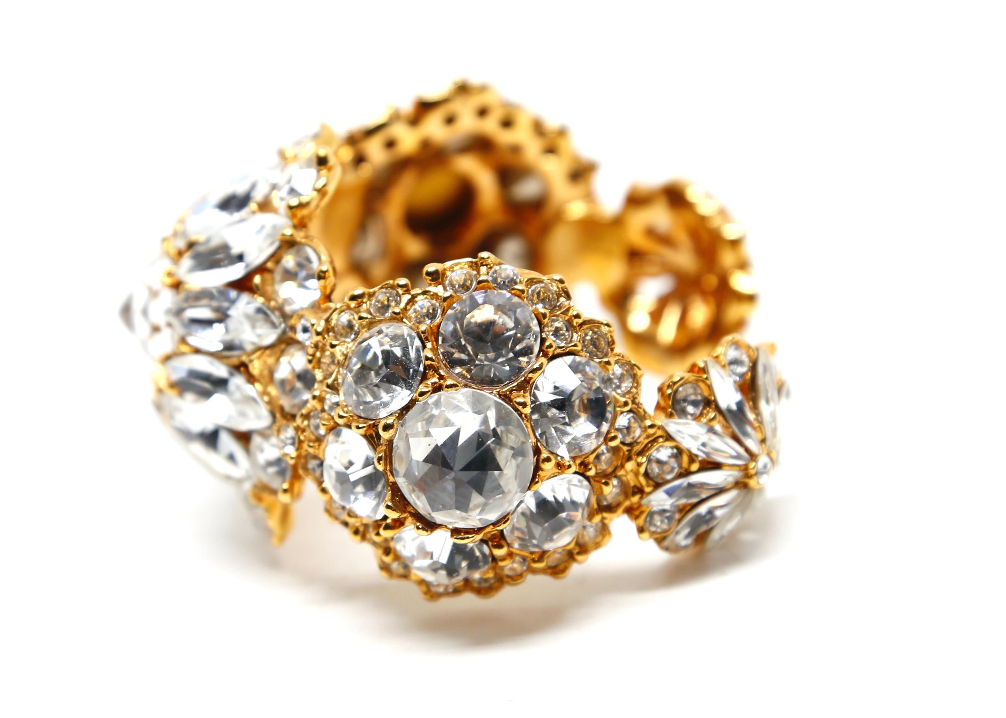 Brazalete brazalete de cristal sobredimensionado años 70 GOOSSENS para YVES SAINT LAURENT en Bueno estado para la venta en San Fransisco, CA