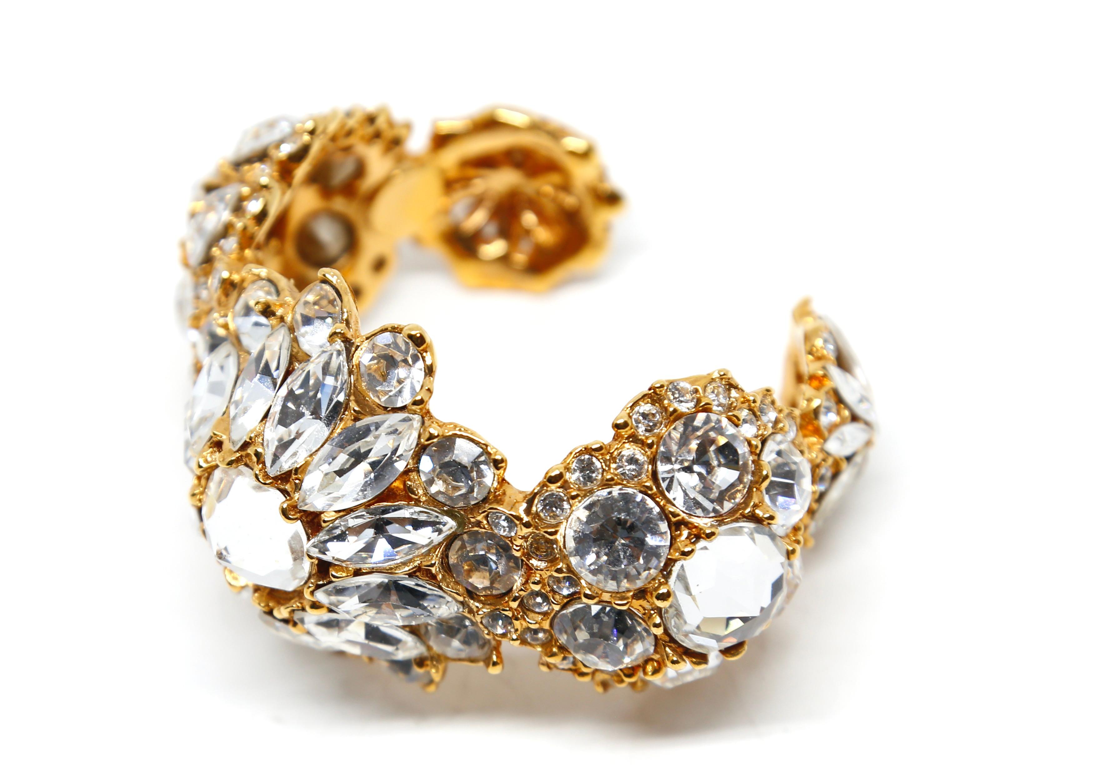 Femenino o masculino Brazalete brazalete de cristal sobredimensionado años 70 GOOSSENS para YVES SAINT LAURENT en venta