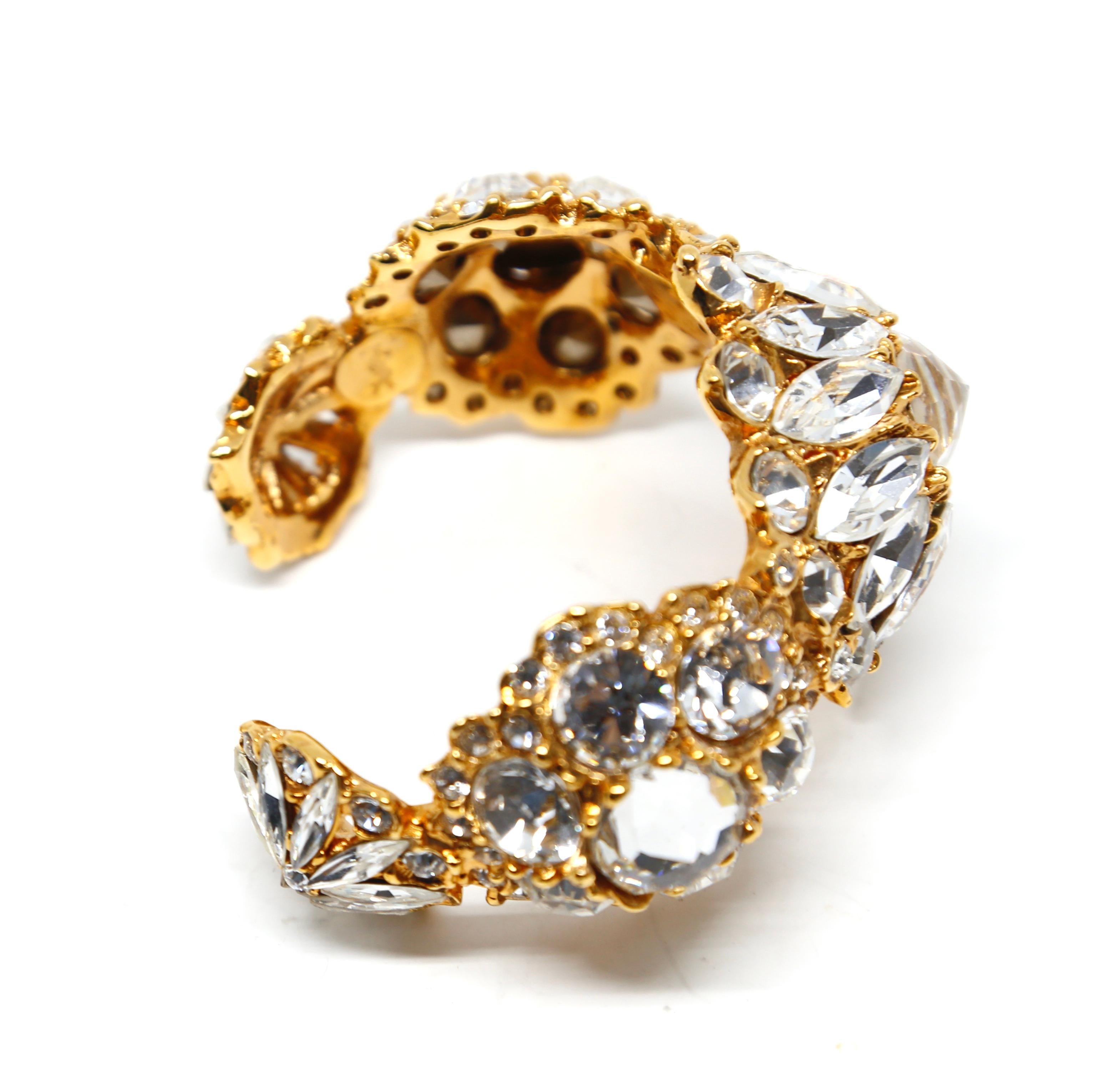 Brazalete brazalete de cristal sobredimensionado años 70 GOOSSENS para YVES SAINT LAURENT en venta 2
