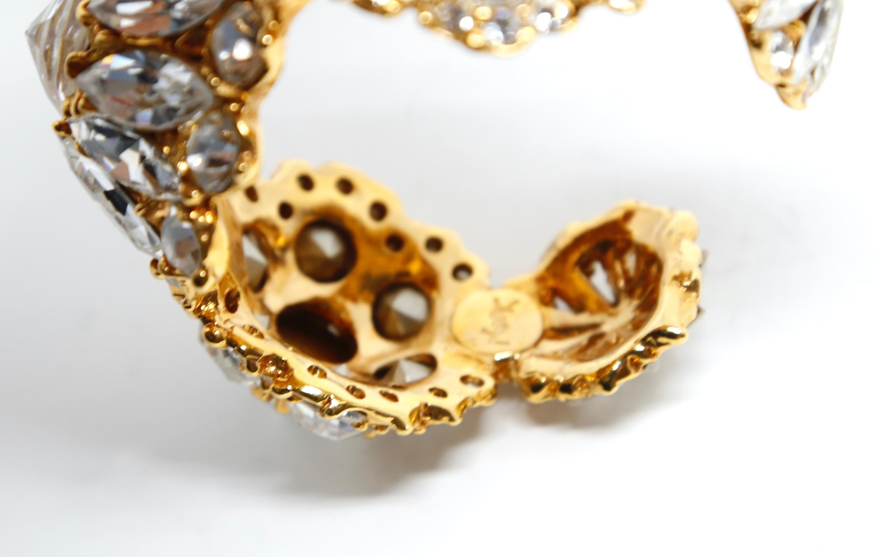 Brazalete brazalete de cristal sobredimensionado años 70 GOOSSENS para YVES SAINT LAURENT en venta 3