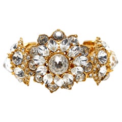 1970's GOOSSENS for YVES SAINT LAURENT oversized crystal cuff bracelet