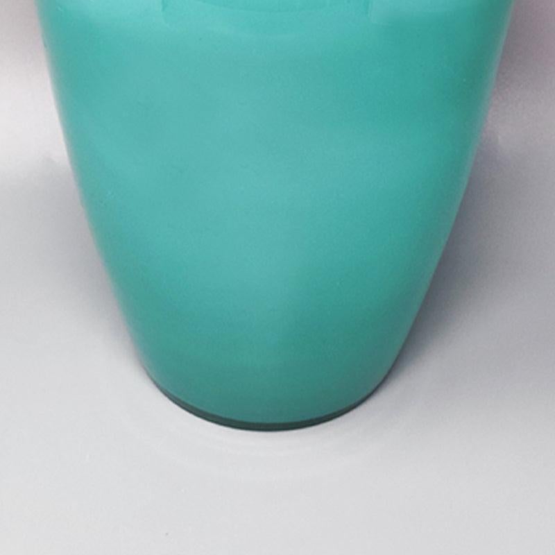 Italian 1970s Gorgeous Aquamarine Vase  in Murano Glass, Made in Italy For Sale