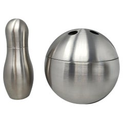 Vintage 1970s Gorgeous "Bowling" Cocktail Shaker With Ice Bucket Tauma by Guzzini.