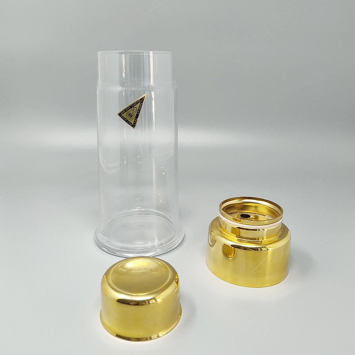Shakers anni '70 con secchiello per ghiaccio di Dorval in oro 24K e C.C. In condizioni ottime in vendita a Milano, IT