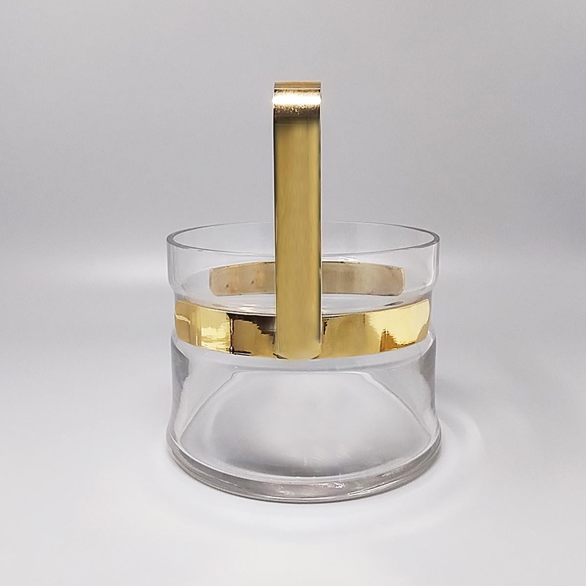 Placcato oro Shakers anni '70 con secchiello per ghiaccio di Dorval in oro 24K e C.C. in vendita