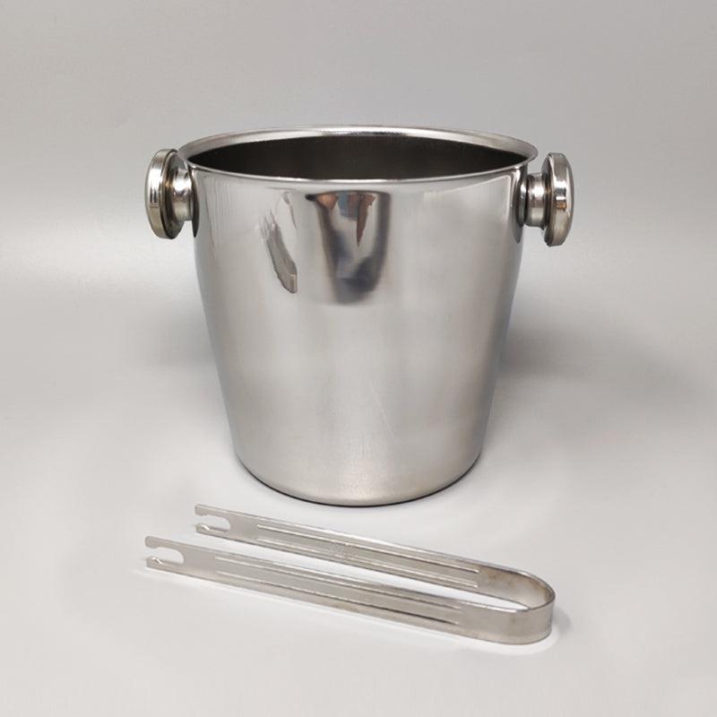 1970s Gorgeous Cocktail Shaker With Ice Bucket by Mepra. Made in Italy For Sale 1