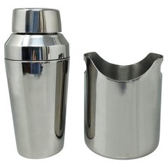 Magnifique shaker à cocktail avec seau à glace des années 1970 par Motta. Fabriqué en Italie