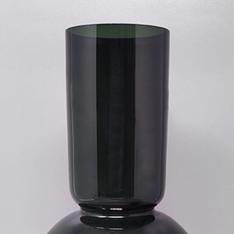 1970s Gorgeous Dark Green Vase by Ca dei Vetrai in Murano Glass, Made in Italy In Excellent Condition For Sale In Milano, IT