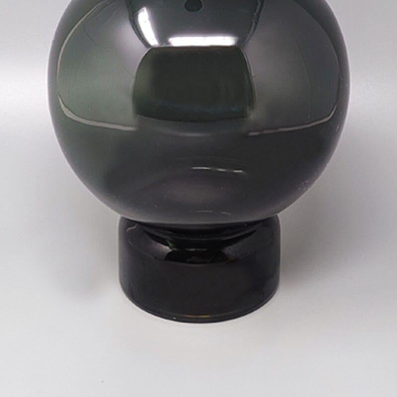Late 20th Century 1970s Gorgeous Dark Green Vase by Ca dei Vetrai in Murano Glass, Made in Italy For Sale