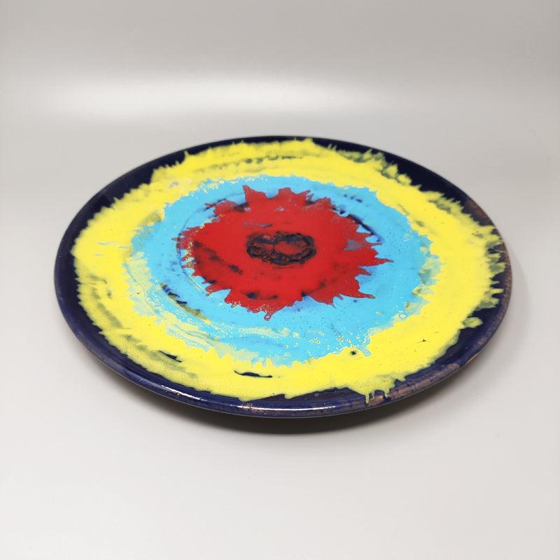 Mid-Century Modern 1970s Gorgeous Decorative Plated or Centerpiece by Frumento Spotorno. Made in It For Sale
