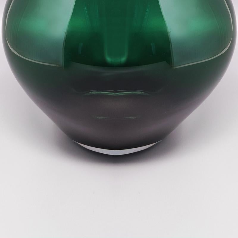 1970s Green Pair of Vases in Murano Glass by Dogi, Made in