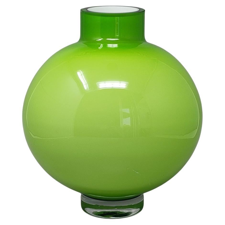 1970s Gorgeous Green Vase by Ind. Vetraria Valdarnese. Made in Italy For Sale