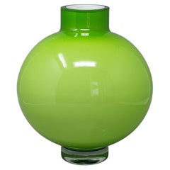 1970s Gorgeous Green Vase by Ind. Vetraria Valdarnese. Made in Italy
