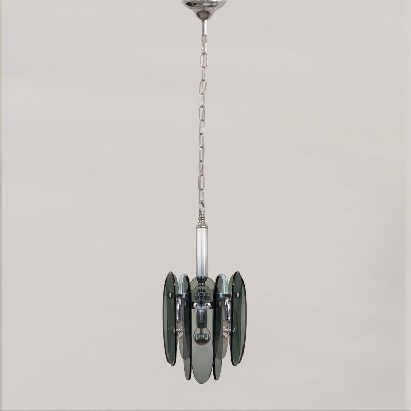 Italian 1970s Gorgeous Grey Smoked Chandelier by Veca in Murano Glass. Made in Italy For Sale