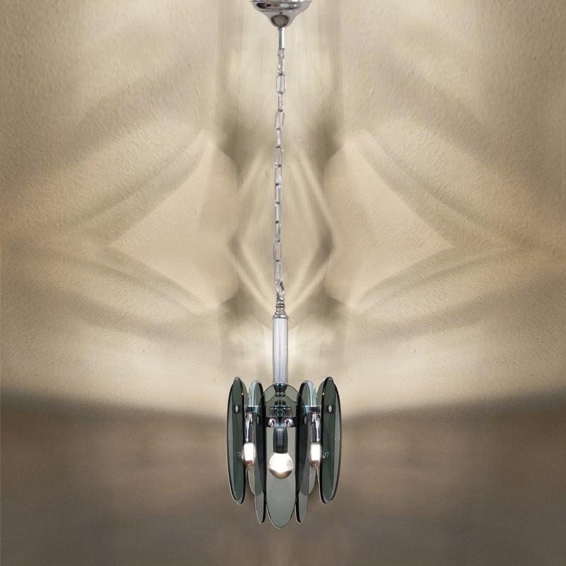 1970s Gorgeous Grey Smoked Chandelier by Veca in Murano Glass. Made in Italy For Sale 1