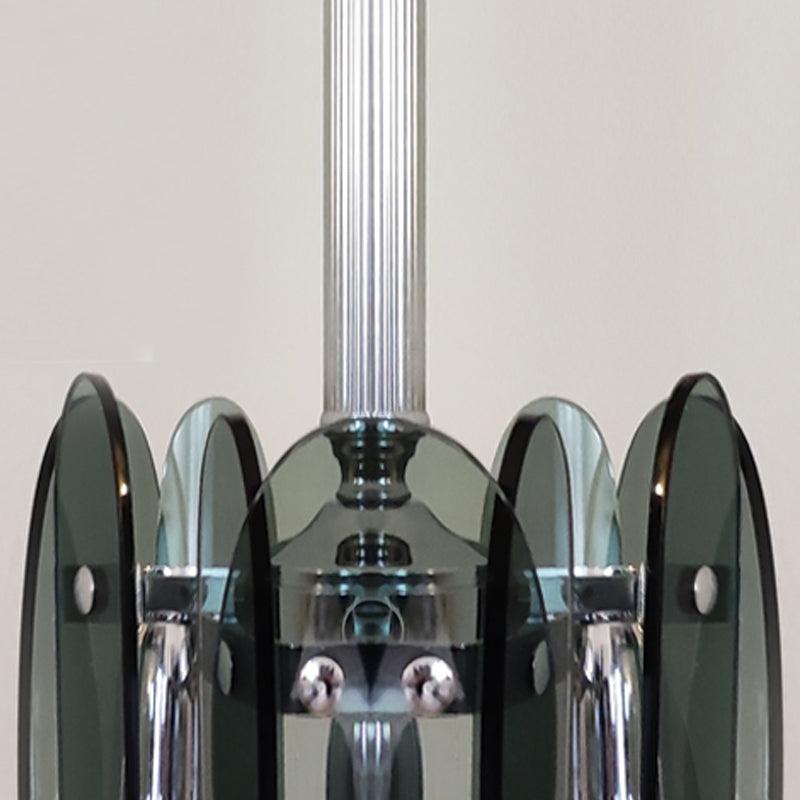 1970s Gorgeous Grey Smoked Chandelier by Veca in Murano Glass. Made in Italy For Sale 2
