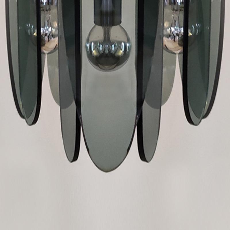 1970s Gorgeous Grey Smoked Chandelier by Veca in Murano Glass. Made in Italy For Sale 3