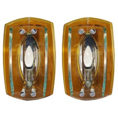 1970s Gorgeous Pair of Sconces by Veca in Murano Glass