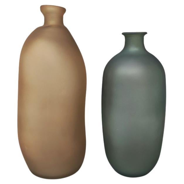 Magnifique paire de vases en verre de Murano des années 1970 par Dogi, fabriqués en Italie