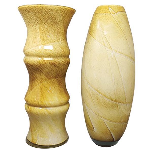 Magnifique paire de vases en verre de Murano des années 1970 par Enrico Coveri. Fabriqué en Italie