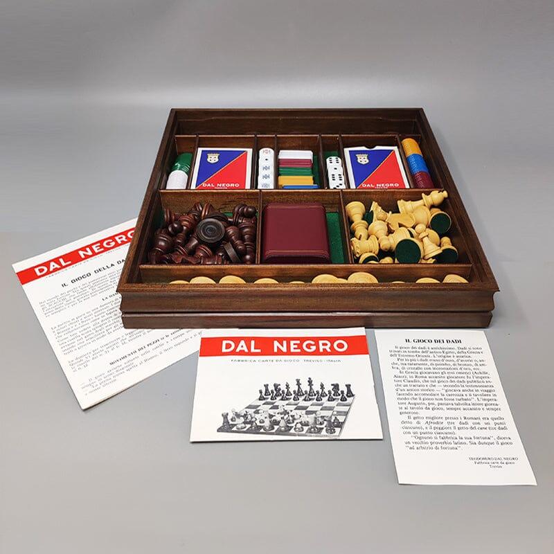 Walnut 1970s Gorgeous Piero Fornasetti Chess Board - Game Set Box. Made in Italy For Sale