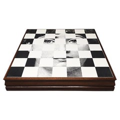 1970s Gorgeous Piero Fornasetti Chess Board - Game Set Box. Made in Italy