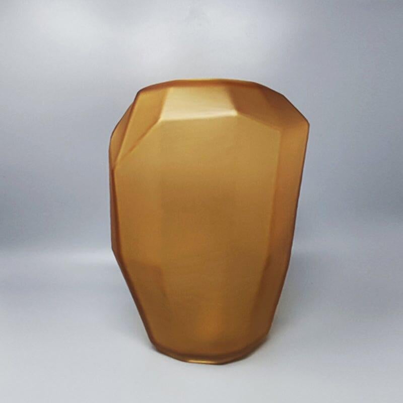 Italian 1970s Gorgeous Polyedric Vase by Dogi in Murano Glass. Made in Italy For Sale