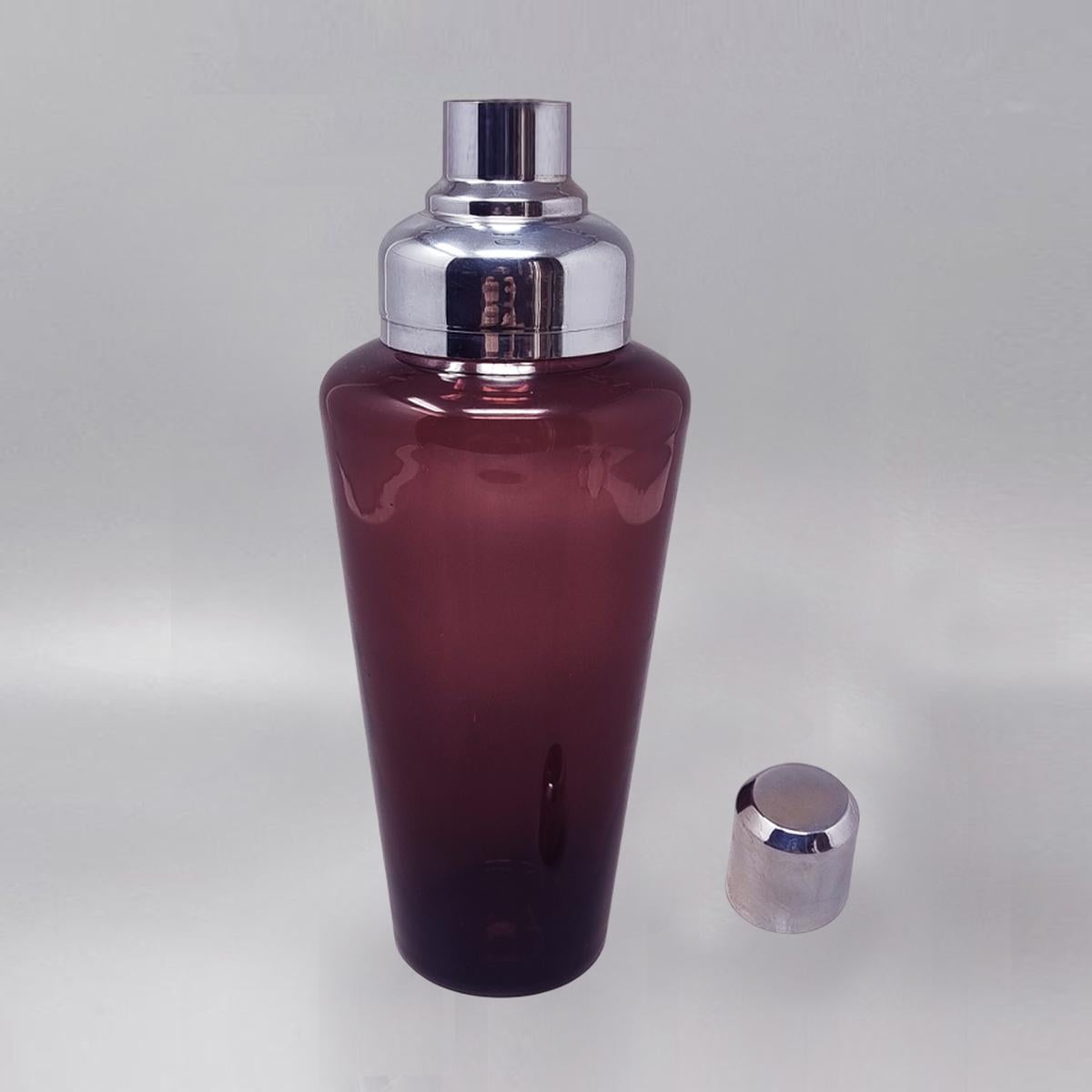 Mid-Century Modern 1970s Gorgeous Purple Cocktail Shaker in Murano Glass. Made In Italy en vente