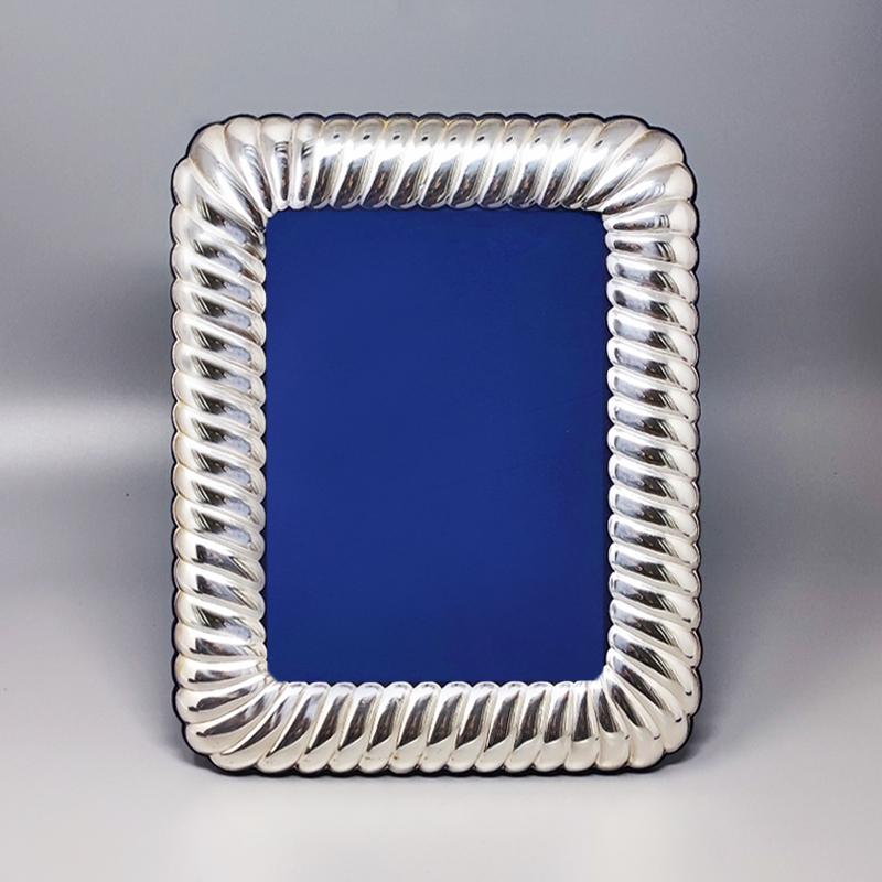 Mid-Century Modern 1970s Gorgeous Silver Plated Photo Frame by IB, Made in Italy For Sale