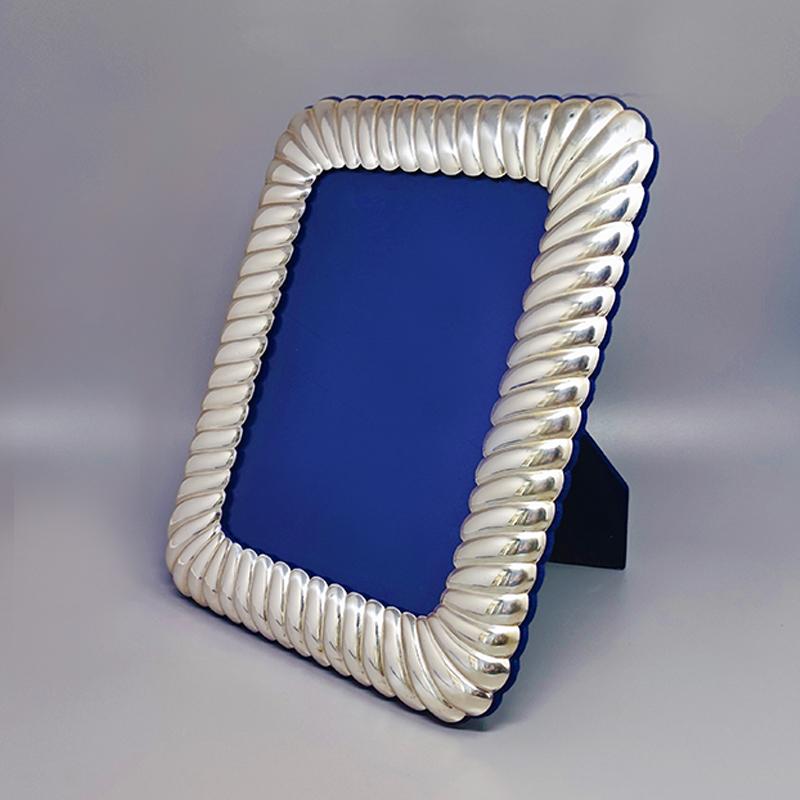 Italian 1970s Gorgeous Silver Plated Photo Frame by IB, Made in Italy For Sale