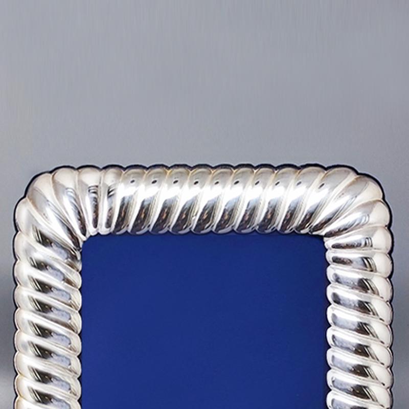 Late 20th Century 1970s Gorgeous Silver Plated Photo Frame by IB, Made in Italy For Sale