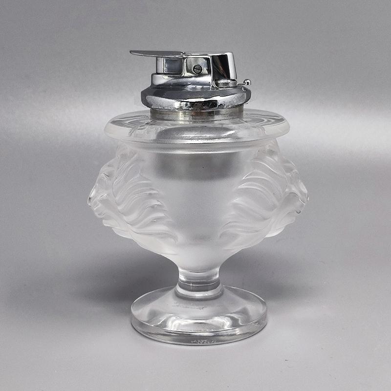 Late 20th Century 1970s Gorgeous Smoking Set by Lalique, Signed on the Bottom, Made in France For Sale