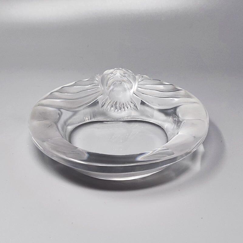 Crystal 1970s Gorgeous Smoking Set by Lalique, Signed on the Bottom, Made in France For Sale