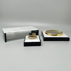 1970s Gorgeous Smoking Set in Lucite and Brass. Made in Italy