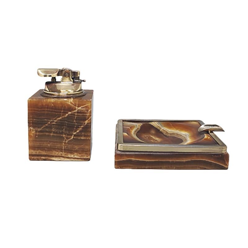 1970s Gorgeous Smoking Set in Onyx. Fabriqué en Italie en vente