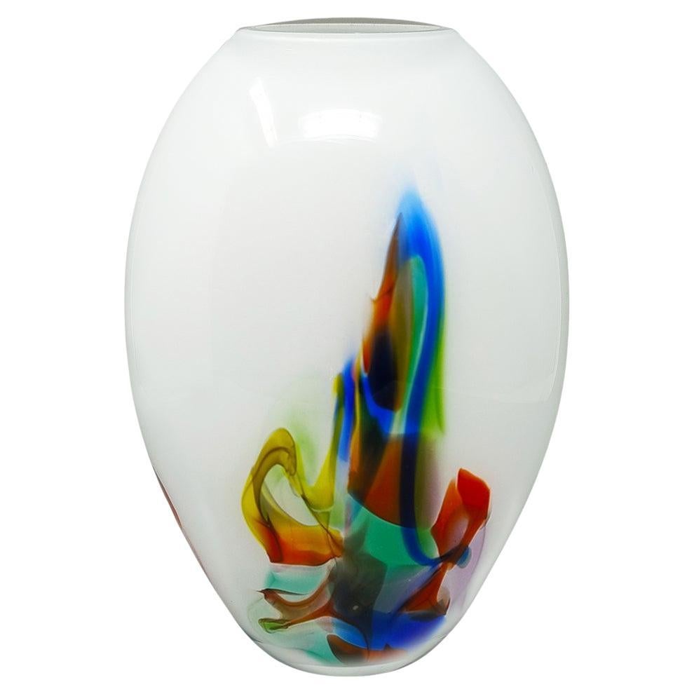 1970er Jahre Wunderschöne Vase Handcrafted in Murano Glas. Hergestellt in Italien
